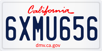 CA license plate 6XMU656