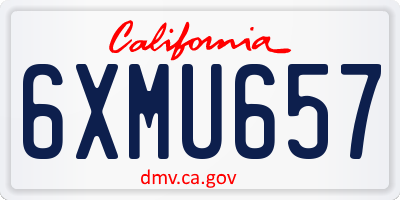 CA license plate 6XMU657