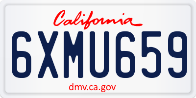 CA license plate 6XMU659