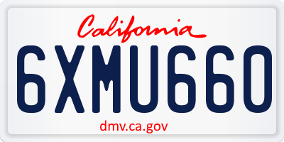 CA license plate 6XMU660