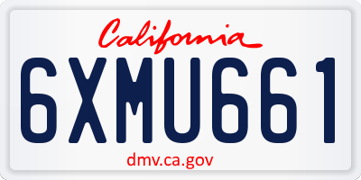 CA license plate 6XMU661