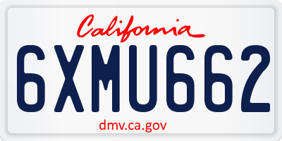 CA license plate 6XMU662