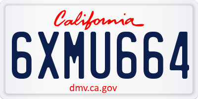 CA license plate 6XMU664
