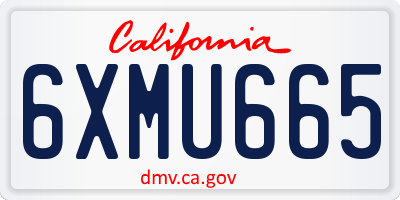 CA license plate 6XMU665