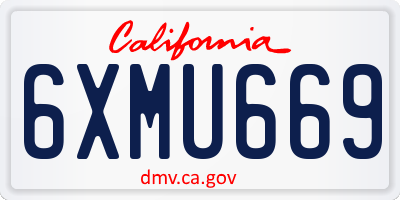 CA license plate 6XMU669