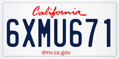 CA license plate 6XMU671