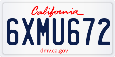 CA license plate 6XMU672