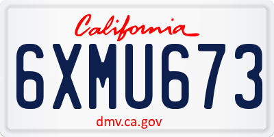 CA license plate 6XMU673