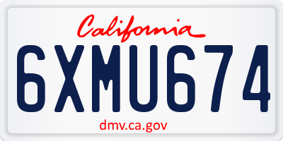 CA license plate 6XMU674