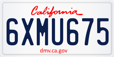 CA license plate 6XMU675