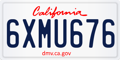 CA license plate 6XMU676