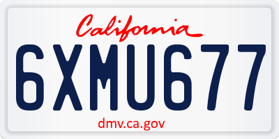 CA license plate 6XMU677