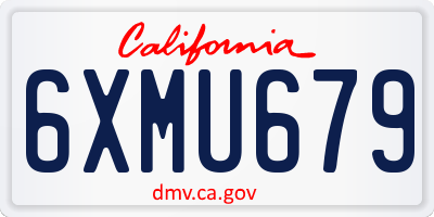 CA license plate 6XMU679