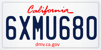 CA license plate 6XMU680