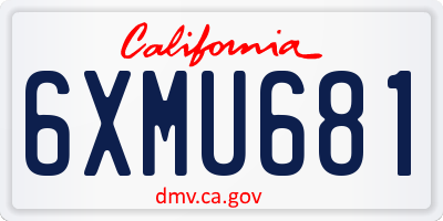 CA license plate 6XMU681