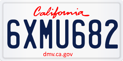 CA license plate 6XMU682