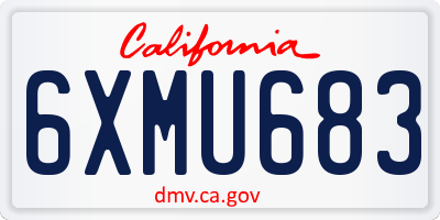 CA license plate 6XMU683