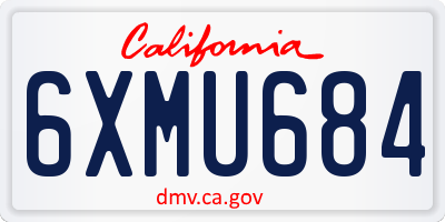 CA license plate 6XMU684