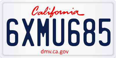 CA license plate 6XMU685