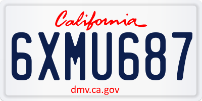 CA license plate 6XMU687