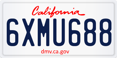 CA license plate 6XMU688