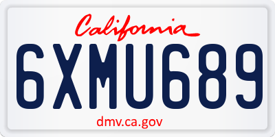 CA license plate 6XMU689