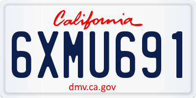 CA license plate 6XMU691