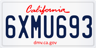 CA license plate 6XMU693