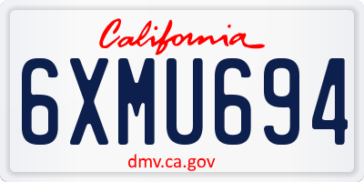 CA license plate 6XMU694