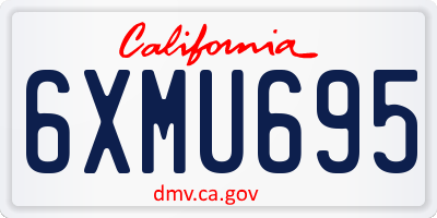 CA license plate 6XMU695