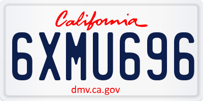 CA license plate 6XMU696