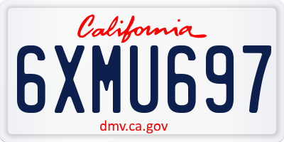 CA license plate 6XMU697