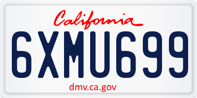 CA license plate 6XMU699