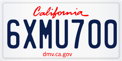 CA license plate 6XMU700