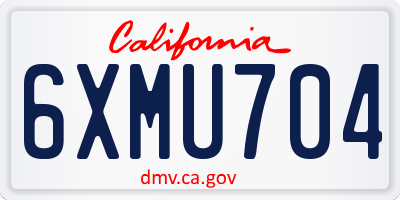 CA license plate 6XMU704