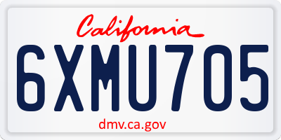 CA license plate 6XMU705