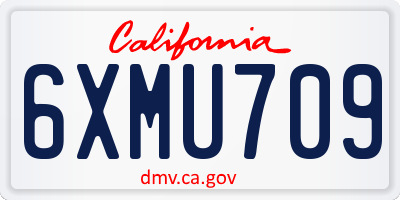 CA license plate 6XMU709