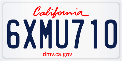 CA license plate 6XMU710