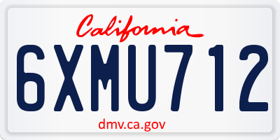 CA license plate 6XMU712