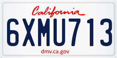 CA license plate 6XMU713