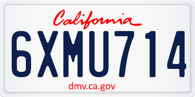 CA license plate 6XMU714