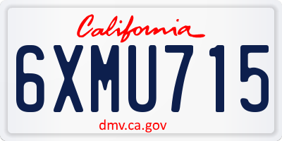 CA license plate 6XMU715