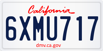 CA license plate 6XMU717