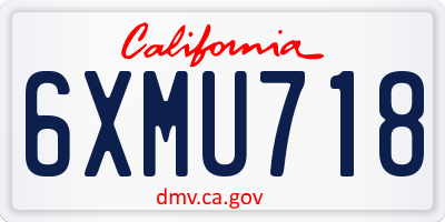 CA license plate 6XMU718