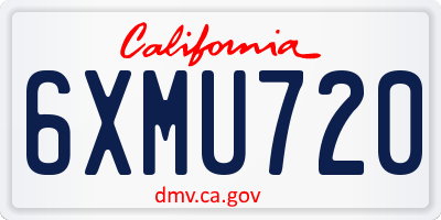 CA license plate 6XMU720