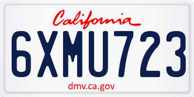 CA license plate 6XMU723