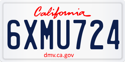 CA license plate 6XMU724