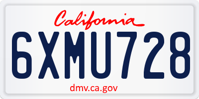 CA license plate 6XMU728