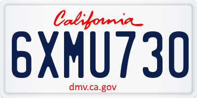 CA license plate 6XMU730