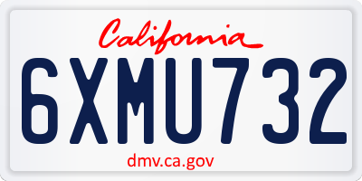 CA license plate 6XMU732